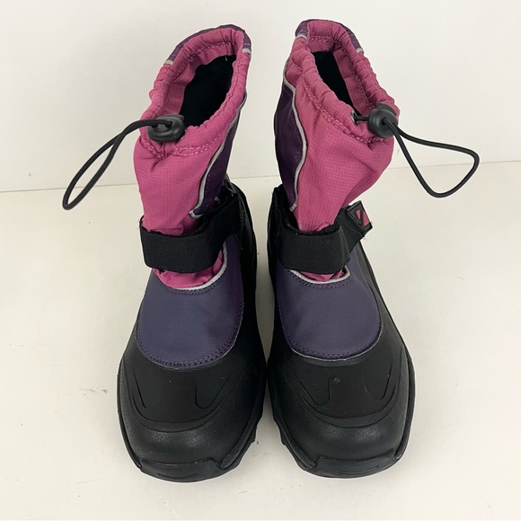 Lands’ End Pink Purple Black Adjustable Strap Snow Boots Women’s Size 8 - Picture 12 of 14